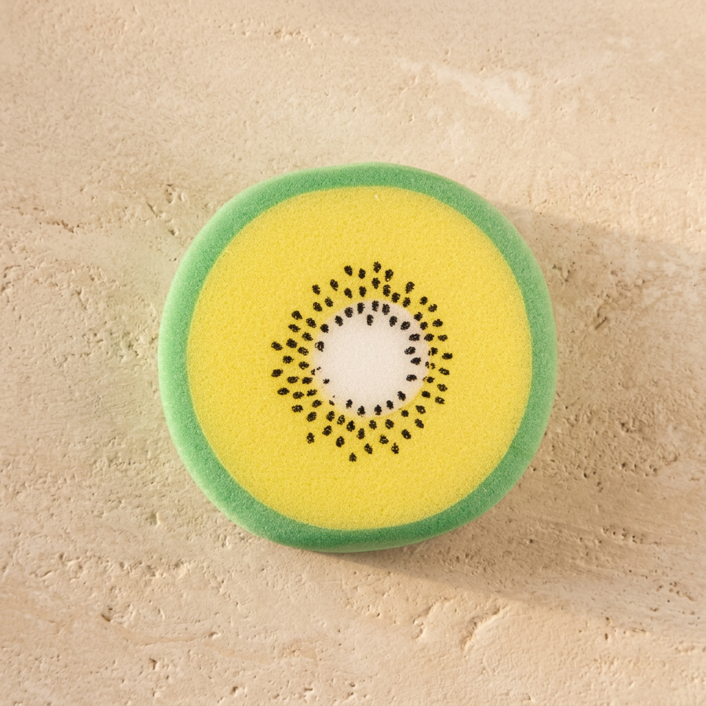 Kiwi Bath Sponge — Soft, gentle, plastic-free.