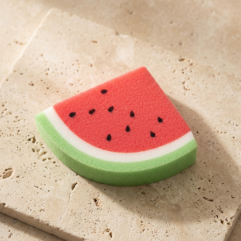 Watermelon Bath Sponge — Soft, gentle, plastic-free.